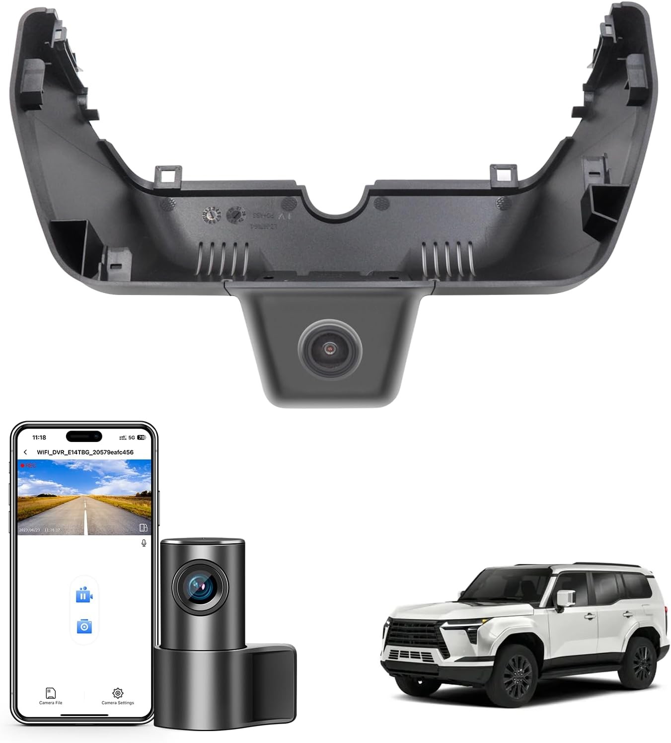 4K Front/2K Rear Dash Cam STARVIS 2 IMX678 IMX675 for Lexus GX550 2024-2026 GPS