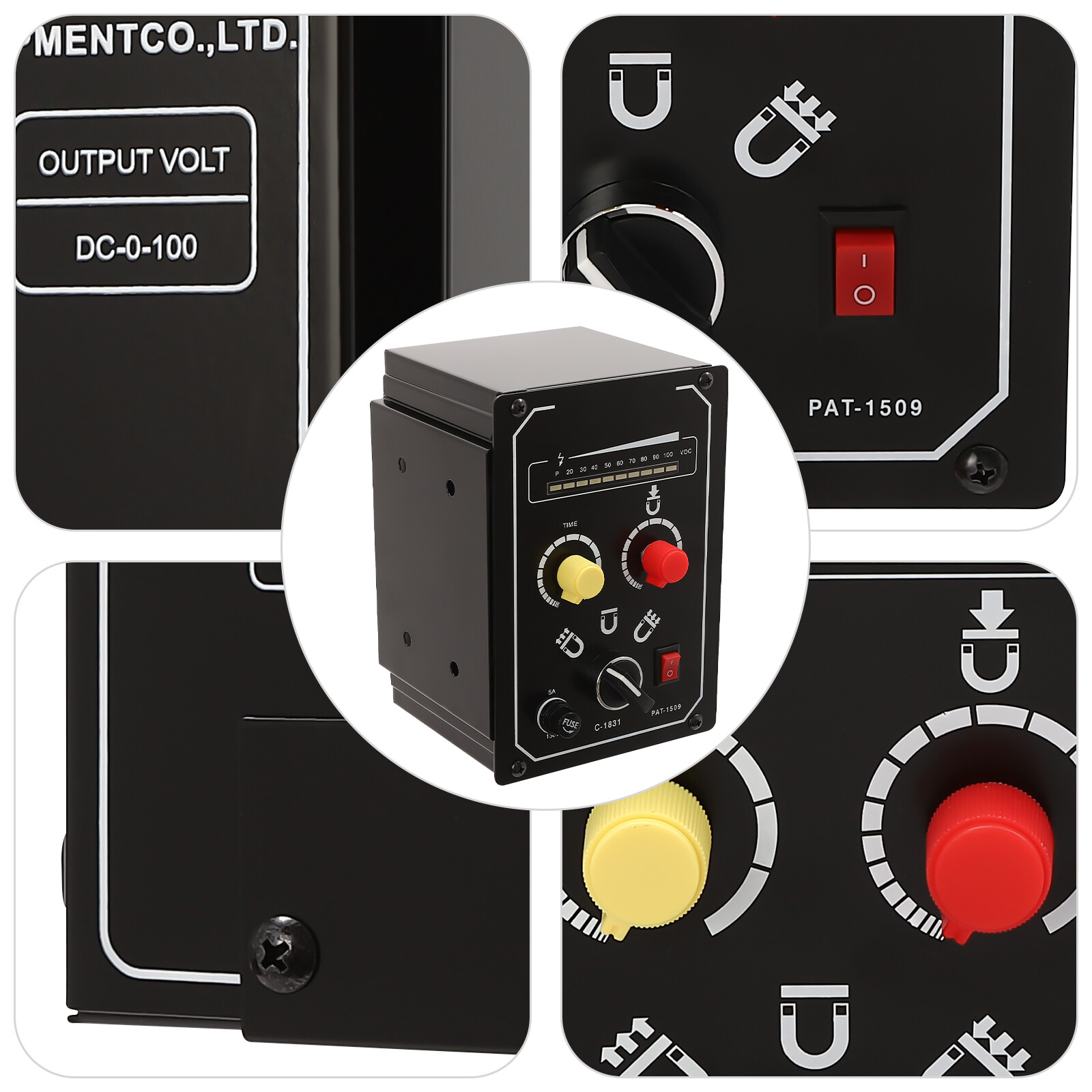 Electro Magnetic Chuck Controller 0-100V 5A DC Magnetic Force Adjustable 110VUS