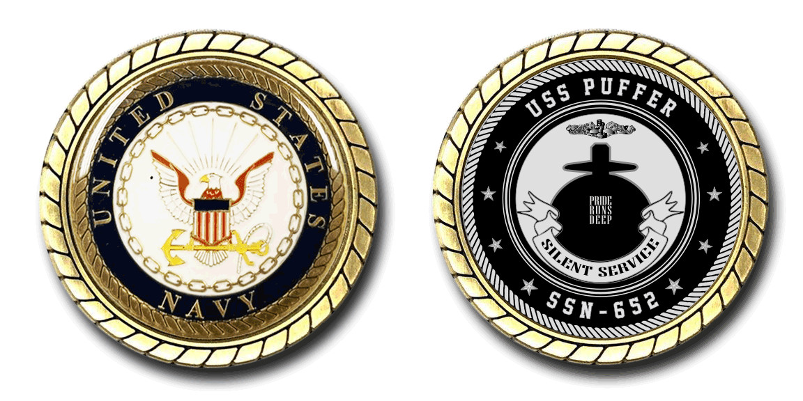 USS Puffer SSN-652 Challenge Coin Officially Licensed US Navy