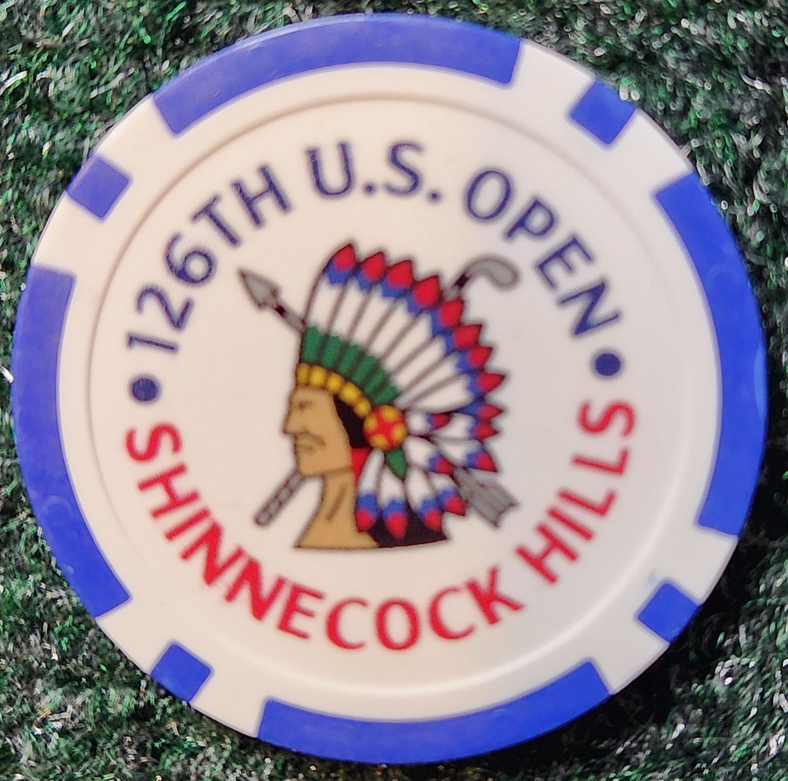 2026 US Open (Shinnecock Hills GC) Poker Chip BLU: Goosen, Koepka, Pavin, Ryder