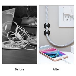 18PCS Black Adhesive Cable Clips Cord Organizer for Wire Management |