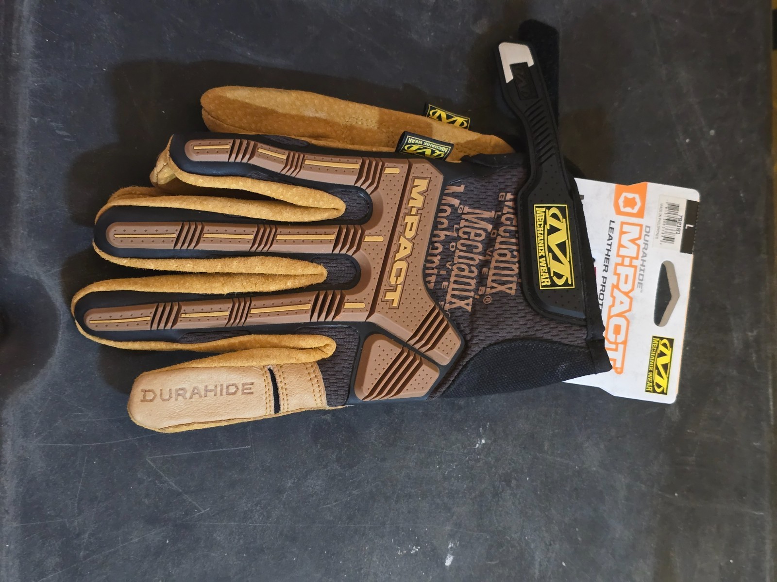 🔅Mechanix Wear M-PACT Gloves * Durahide Leather Protective LARGE  - Tan