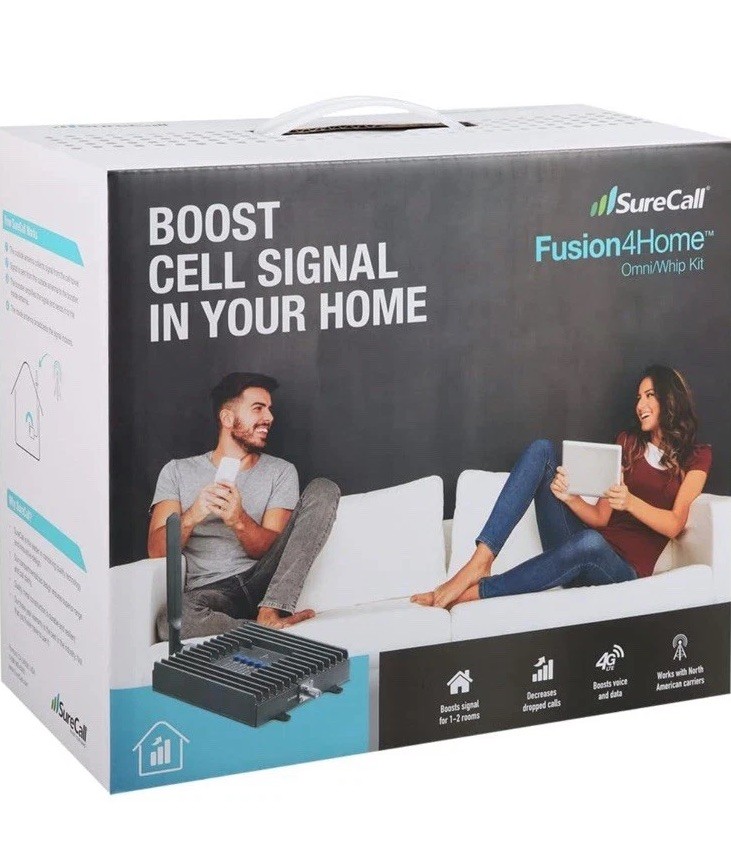 SureCall Fusion4Home Cell Phone Signal Booster Omni/Whip Kit 4G NEW Open Box
