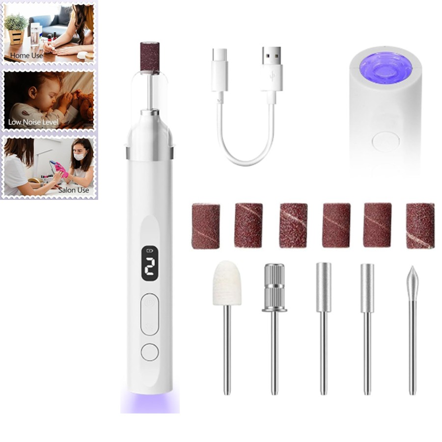 Kit de archivo de taladro de uñas eléctrico de salón impecable portátil