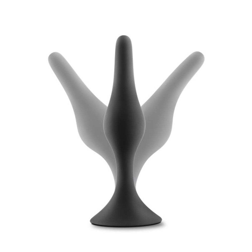 Anal Adventures Platinum - Silicone Beginner Plug - Small - Black