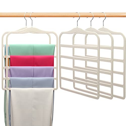 Closet Organizers and Storage,5 Pack Velvet Pants-Hangers-Space White