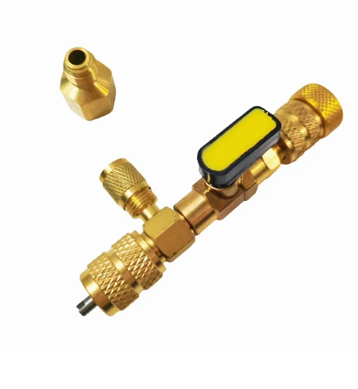 HVAC AC Schrader Valve Core Remover Dual Size 1/4" 5/16" Port Installer Tool Kit