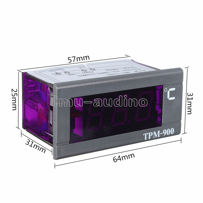 AC 220V Embedded Thermometer Refrigerator Digital Temperature Meter Panel
