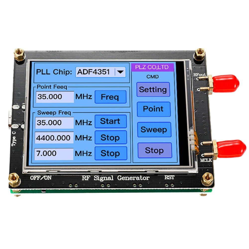 ADF4351 35M 4 4G Touch Screen RF Signal Generator With PLL Sweep Function