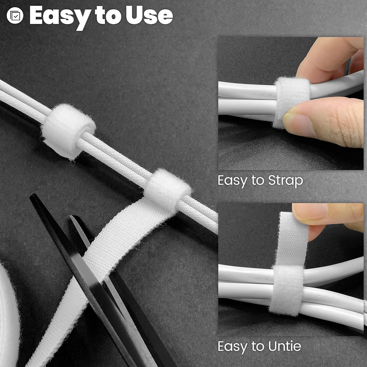 Double-Sided Hook and Loop Straps, 2 Inch X 8 Feet | Hook & Loop Strip