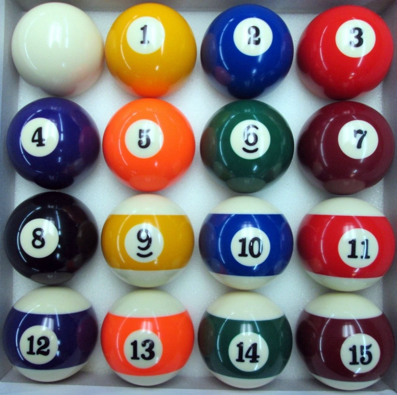 Art Number Style Pool Table Billiard Ball Set Complete 16 Balls Resin Game