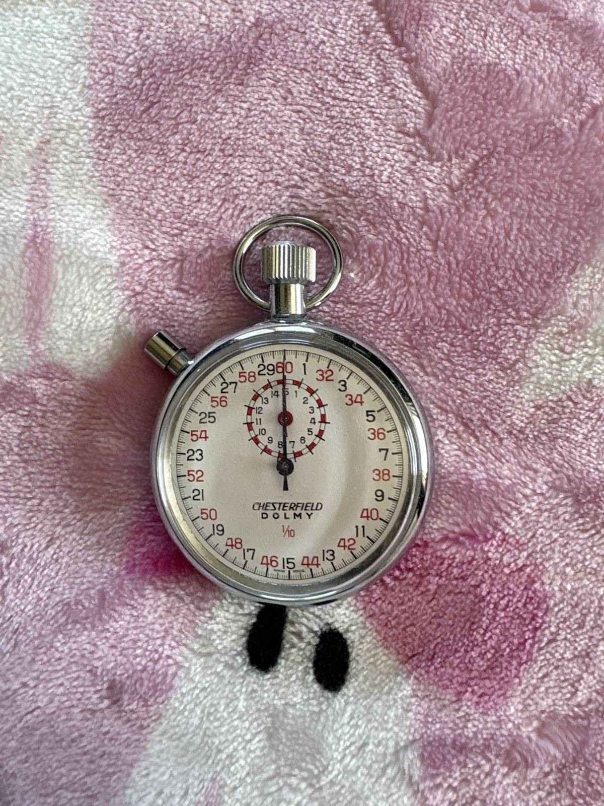 Chesterfield 7 Jewels 1/10 Swiss Made Mechanical Wind Up Vintage Stopwatch Works