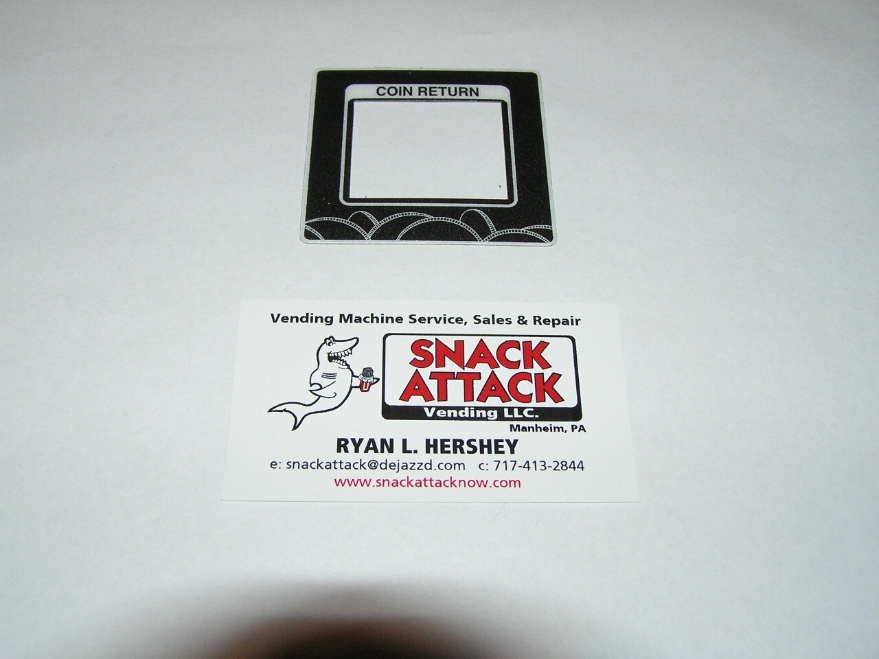 DIXIE NARCO 5591, 2145, 3561 BEV MAX VENDING MACHINE COIN RETURN LABEL