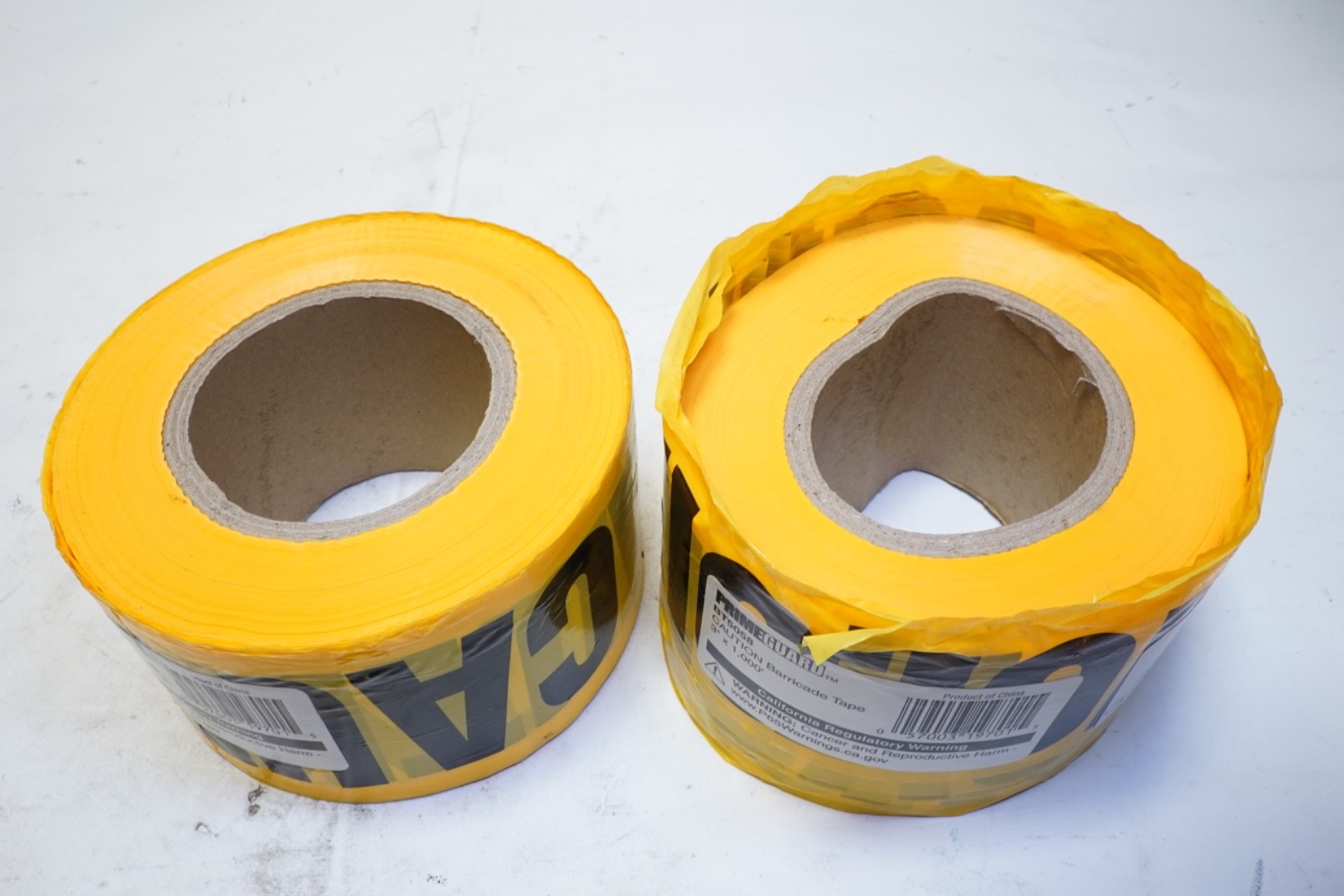 Lot of 2 YELLOW CAUTION BARRICADE WARNING SAFETY RIBBON TAPE 3" X 1000' ShpsFREE