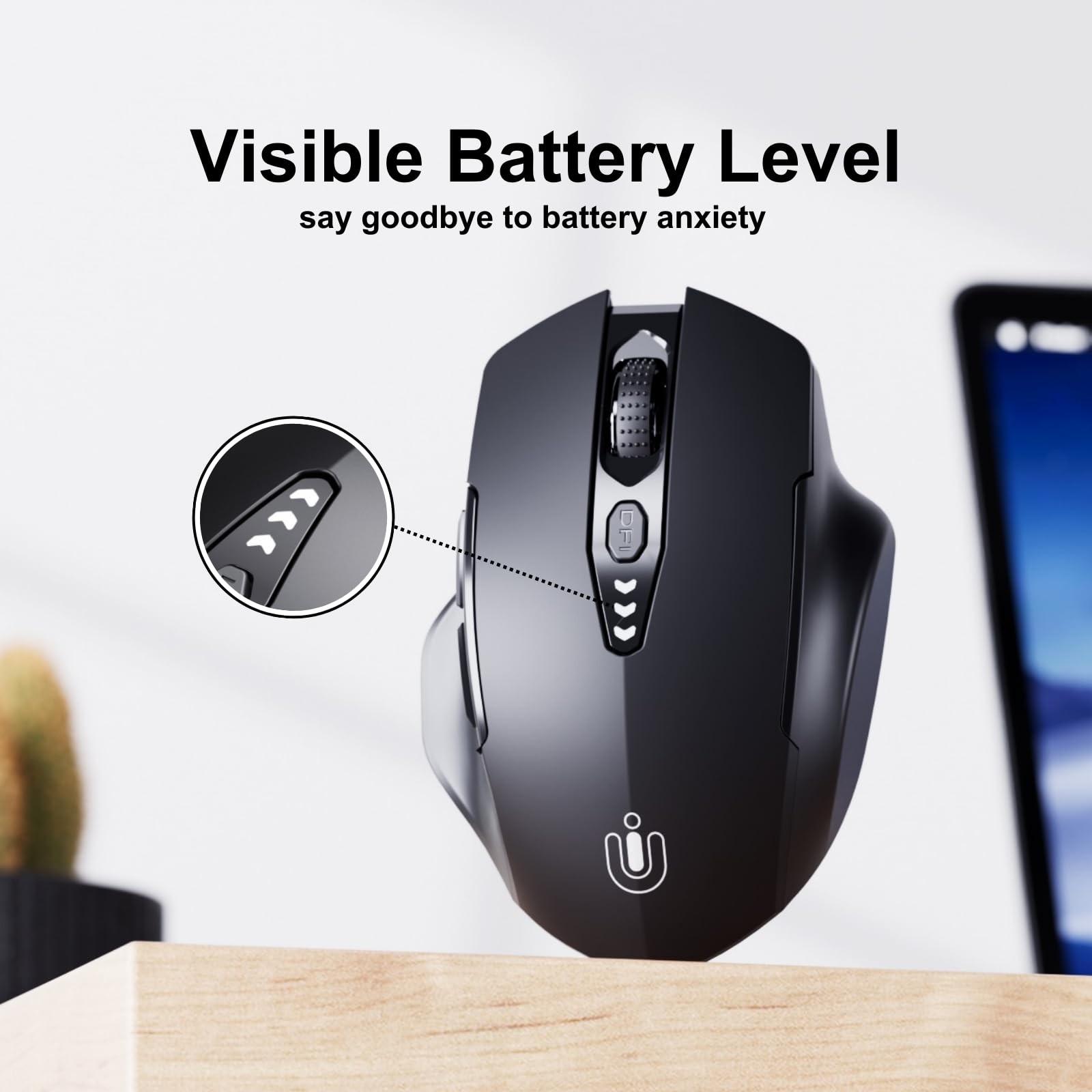Wireless Bluetooth Mouse,[Upgraded] Rechargeable (BT 5.0/4.0+2.4G Hz),Compute...