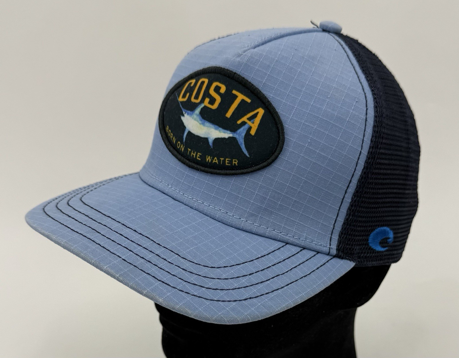 Costa 3D Marlin Blue Snapback Hat Cap Navy  Mesh Back Embroidered Patch