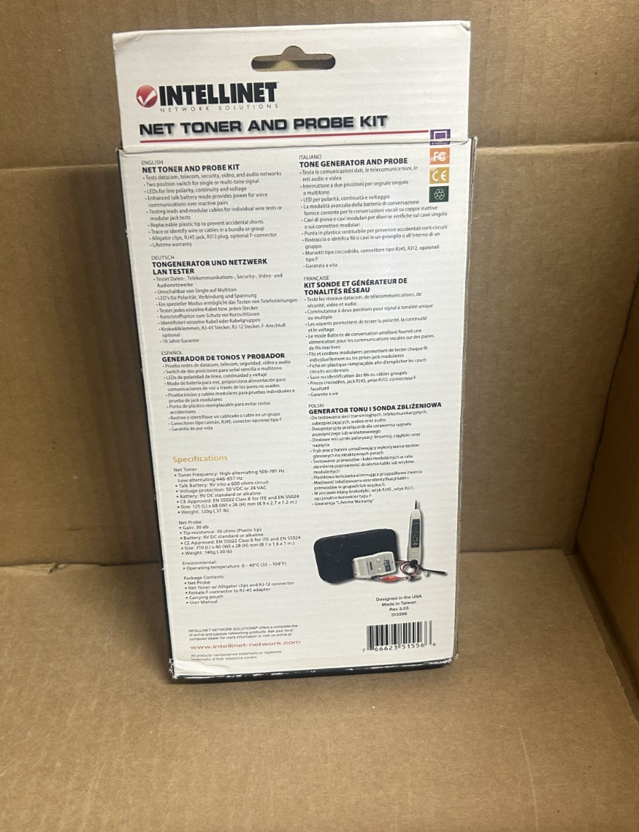 INTELLINET 515566 Net Toner and Probe Kit