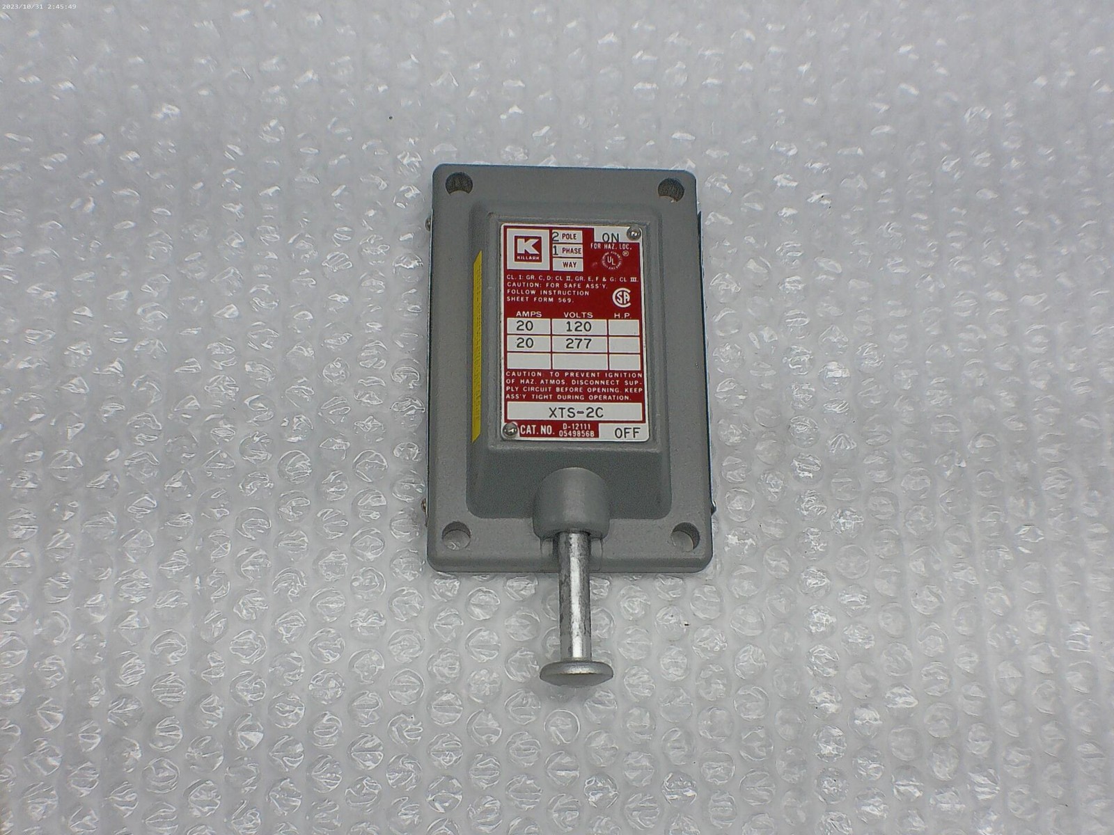 KILLARK XTS-2C 0540051B SWITCH COVER NSNP