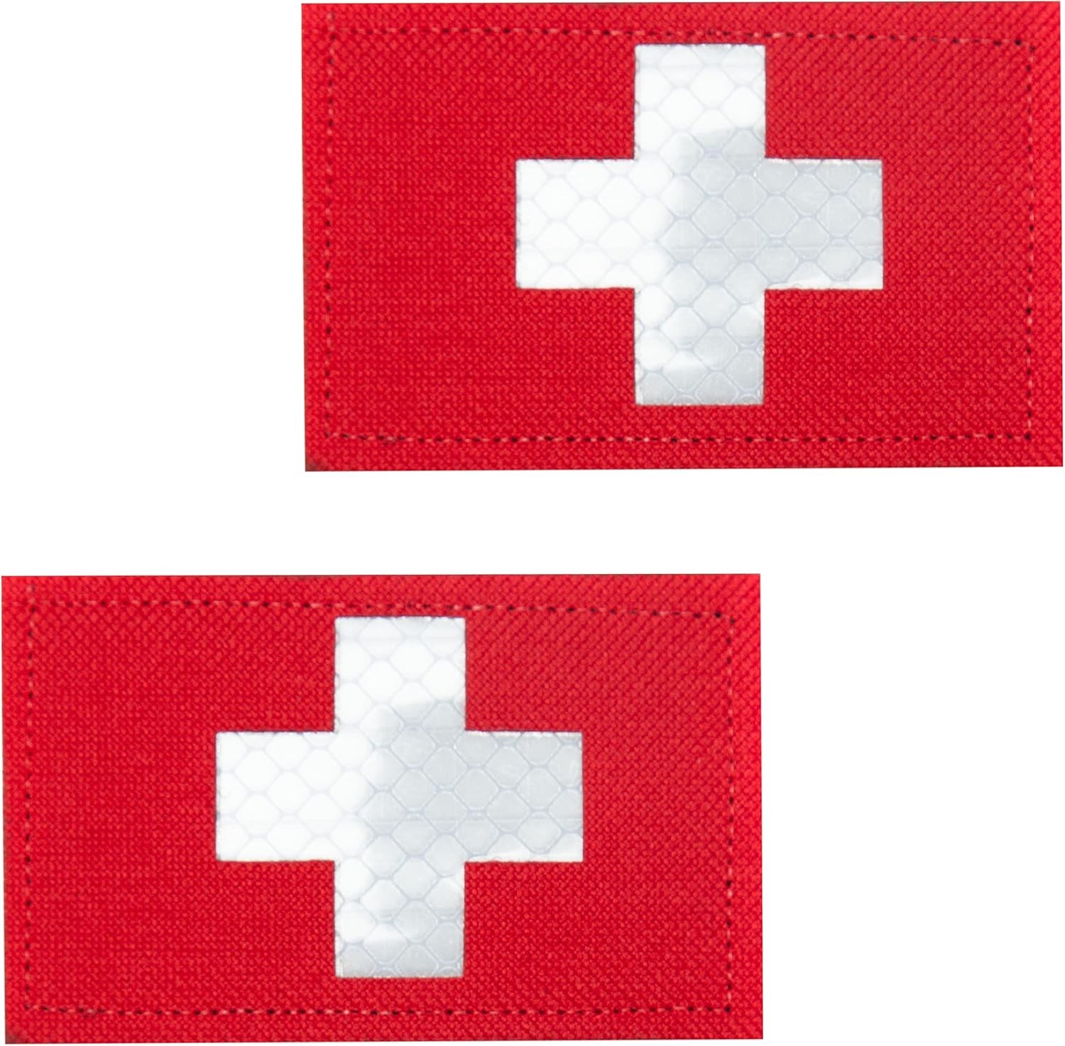 2Pcs IR Reflective Medic Patches - 2" x 3.2" (5 x 8 cm), Flag,