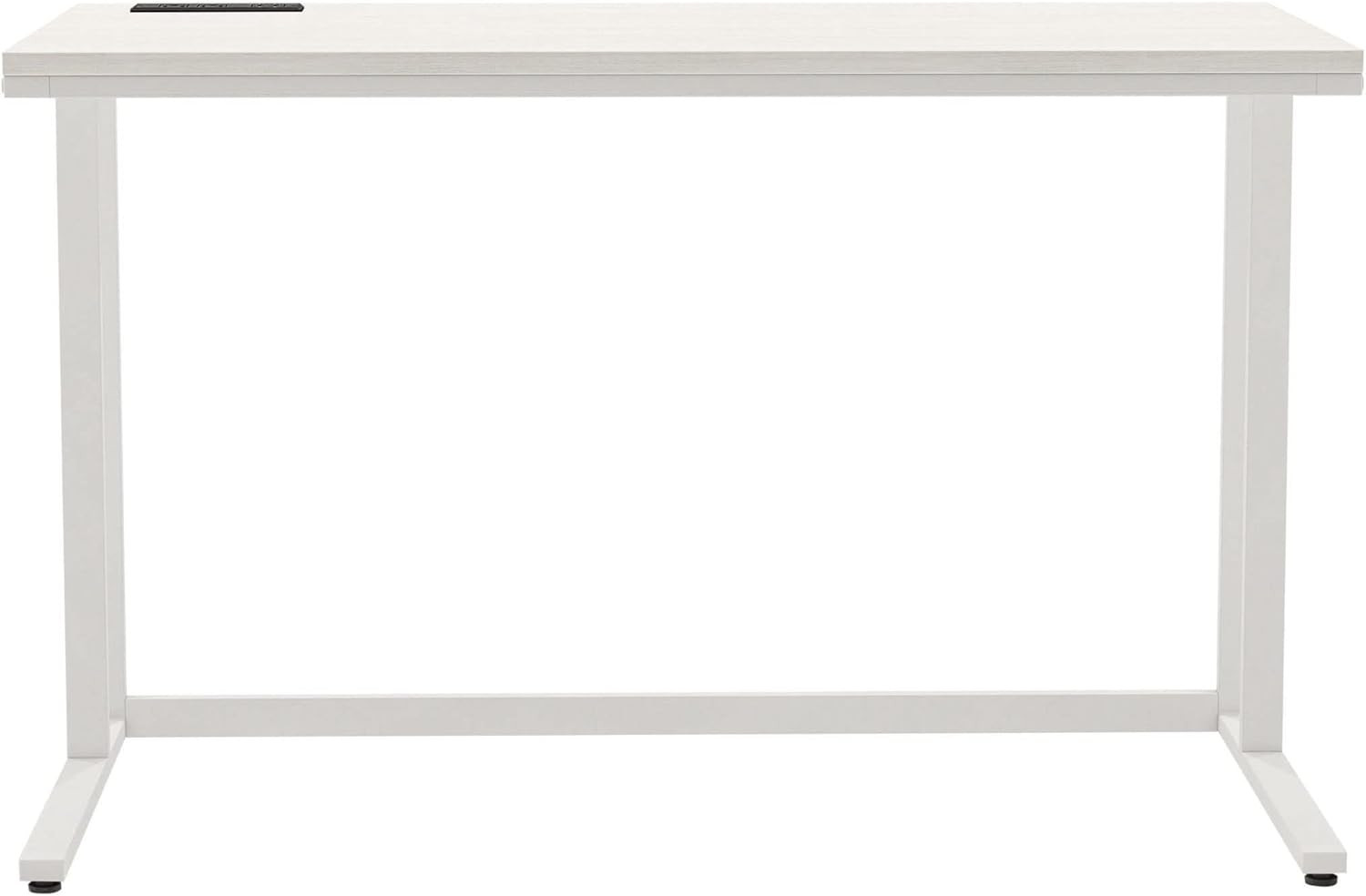 Modern 47" Rectangle Writing Desk with USB Port, Light Oak & White Finish