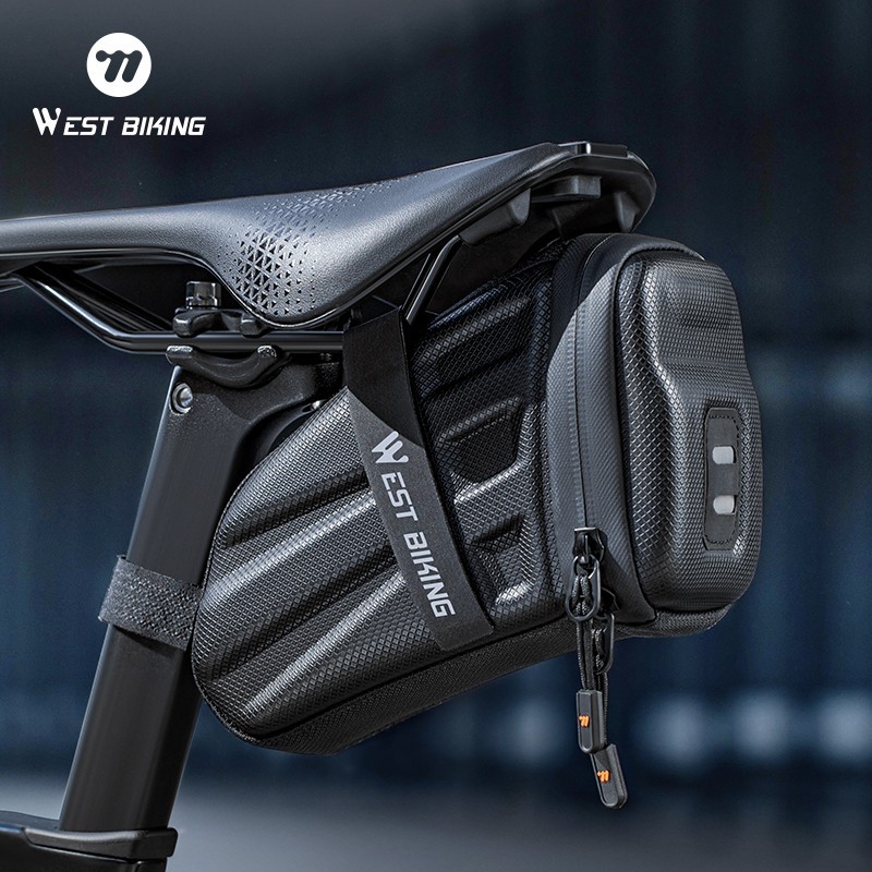 WEST BIKING Bicycle Saddle Bag Waterproof Hard Shell Road Bike Seat Bag 1.8L