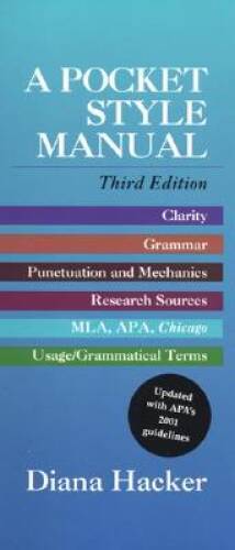 A Pocket Style Manual: Updated With APA's 2001 Guidelines - Spiral-bound - GOOD