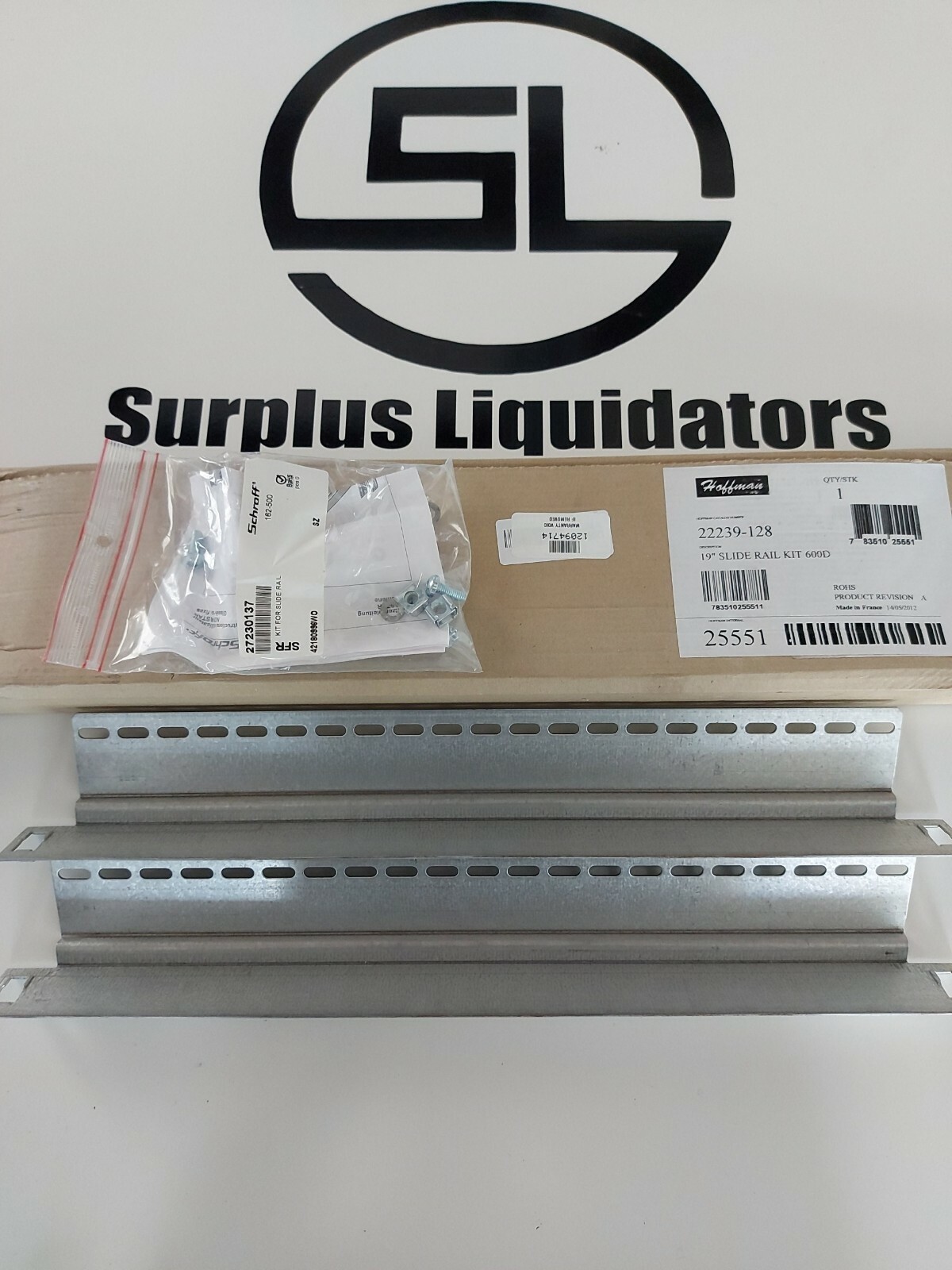 NEW HOFFMAN ROHS 19" SLIDE RAIL KIT 600D HOFFMAN P/N 22239-128. FAST SHIPPING!!
