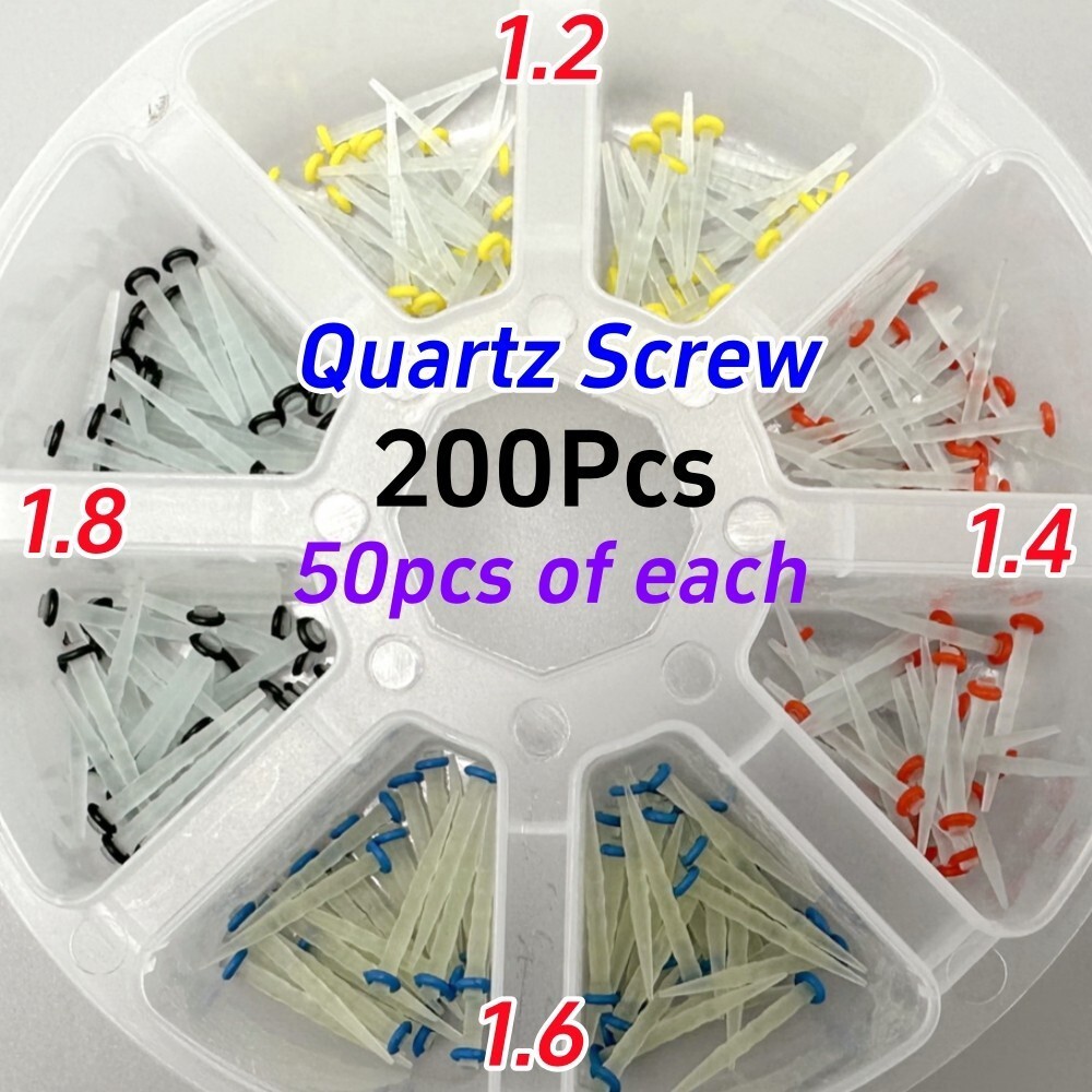 200 Pcs Dental Fiber Post Quartz Screw Teeth Restorative 1.2 1.4 1.6 1.8mm