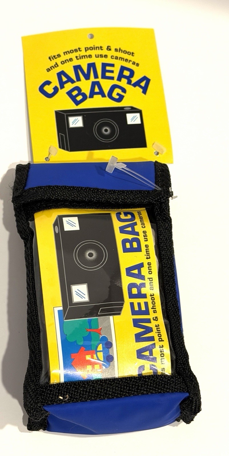 Vintage 90s Y2k Point & Shoot Camera Belt Loop Bag W Shoulder Strap BLUE NOS