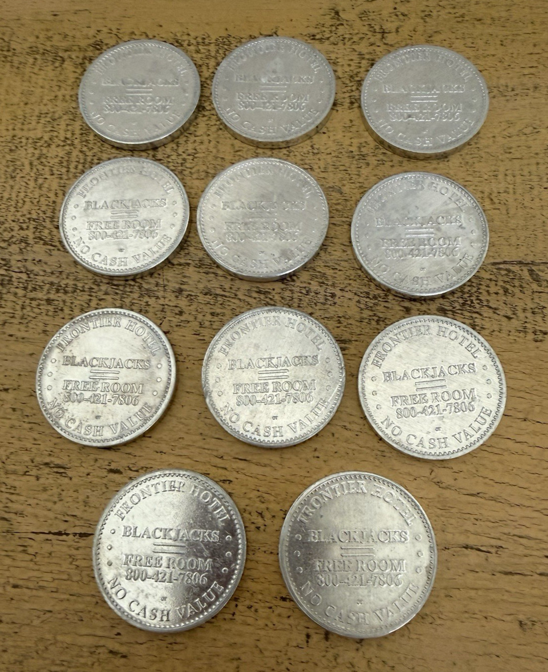 Frontier Casino Las Vegas Blackjack Free Room Tokens Lot Of 11