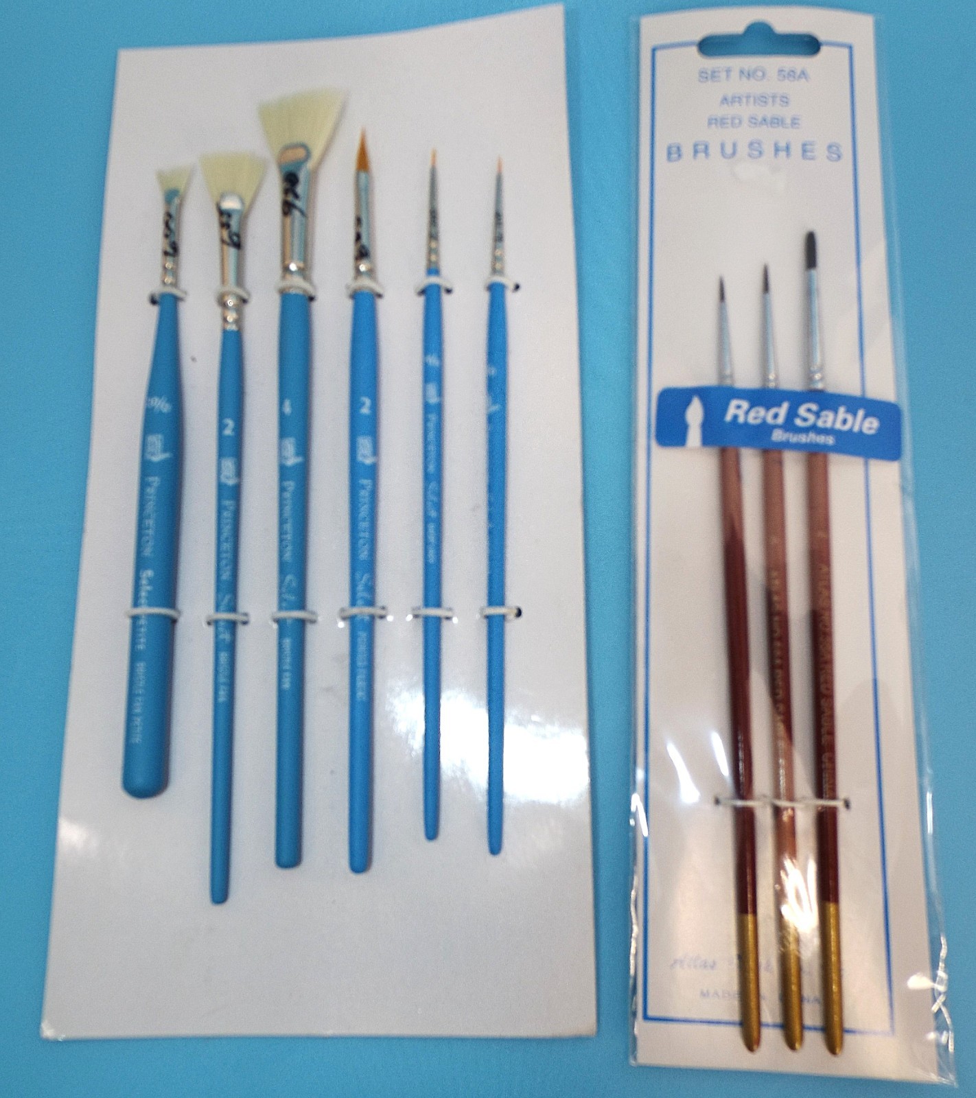 Princeton Select Artiste Brushes set of 6 & Atlas Red Sable brush set of 3