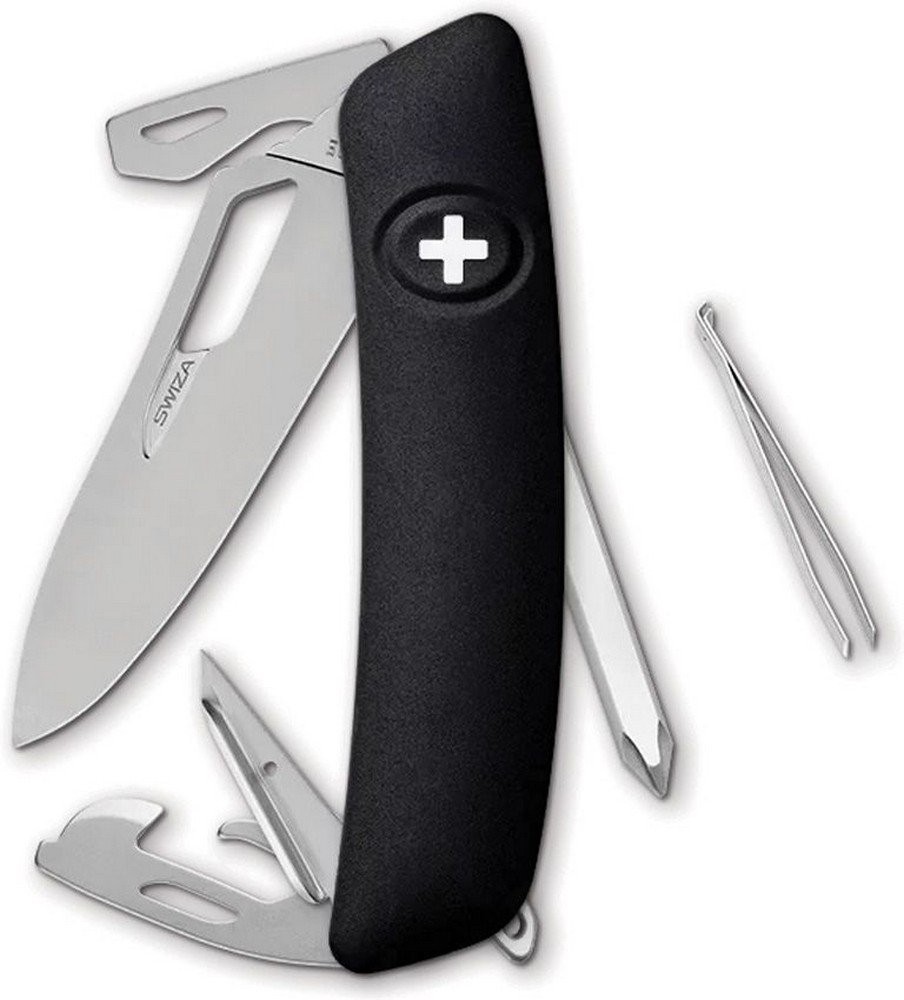 Swiza SH04 Single Hand Pocket Knife Black Synthetic Handle- KSH.0046.1010
