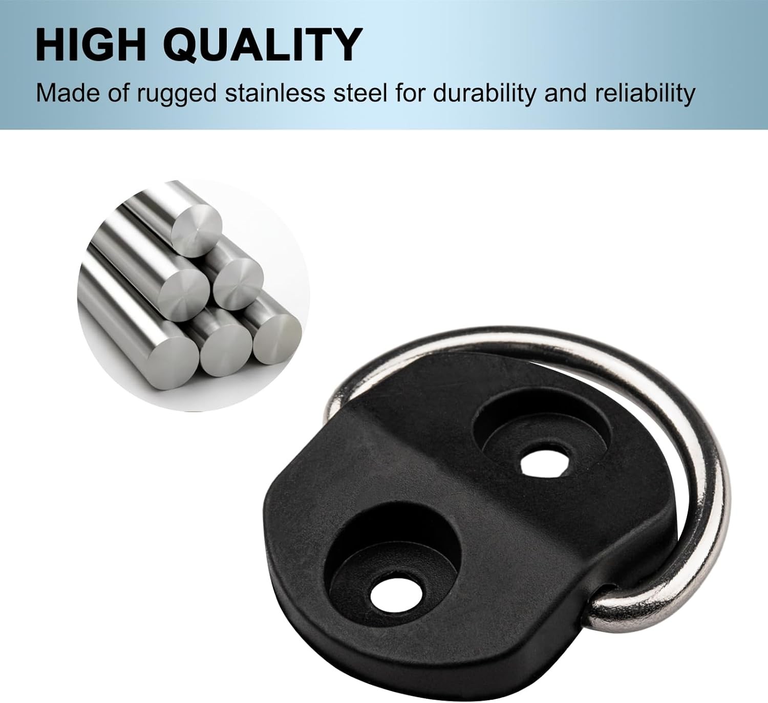 Black D Ring Tie Down Anchors,6Pcs Heavy Duty D Ring with Screws,Surface Mount