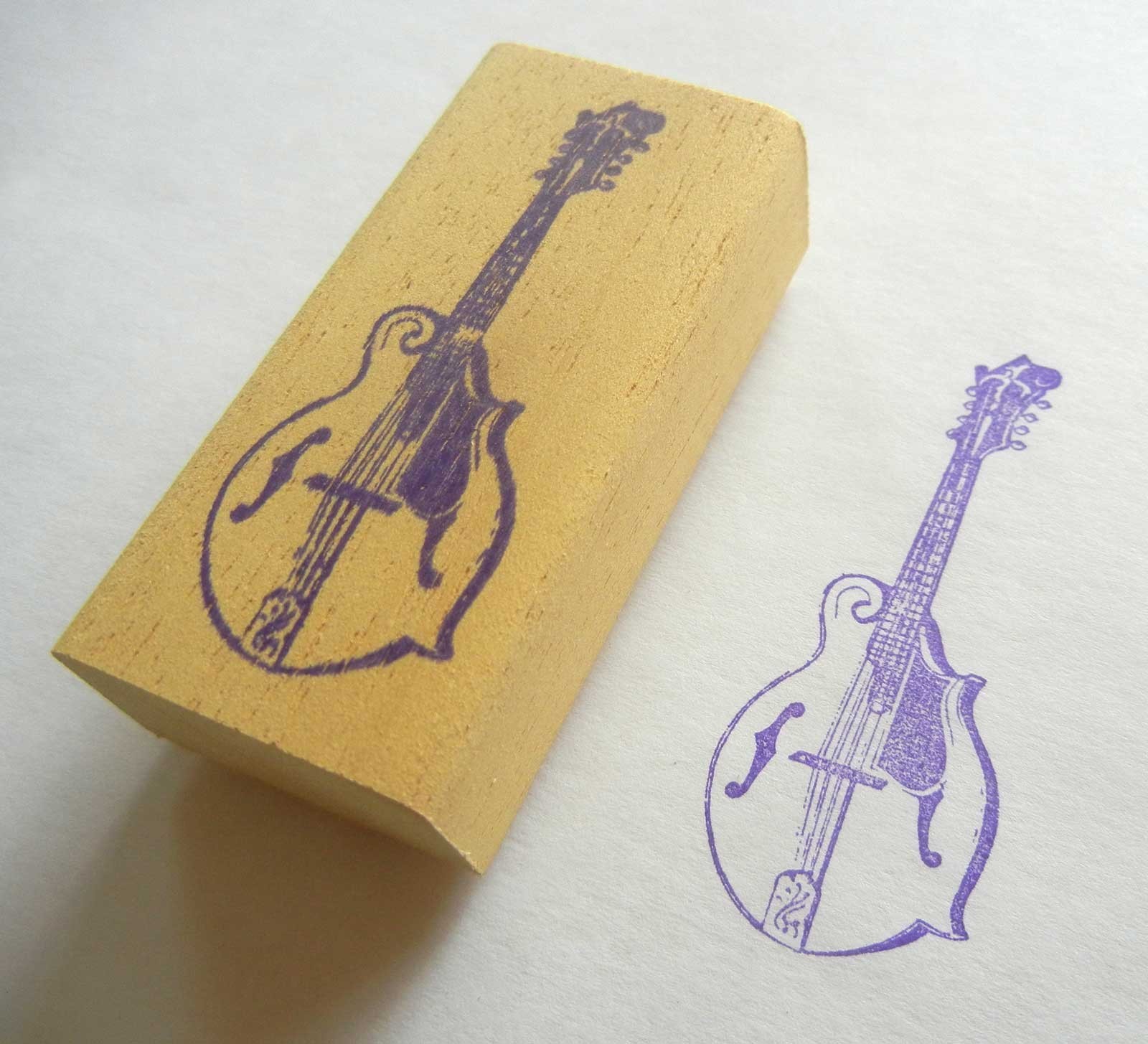 Musical Instrument Rubber Stamp - F Style Mandolin