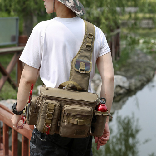 Fishing Shoulder Bag Multifunctional Fishing Waist Pack 600DNylon Outdoor Sports