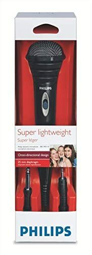 Philips SBC MD110/00 Super Lightweight Corded Microphone 1.5M cable, 3.5mm/6.3mm