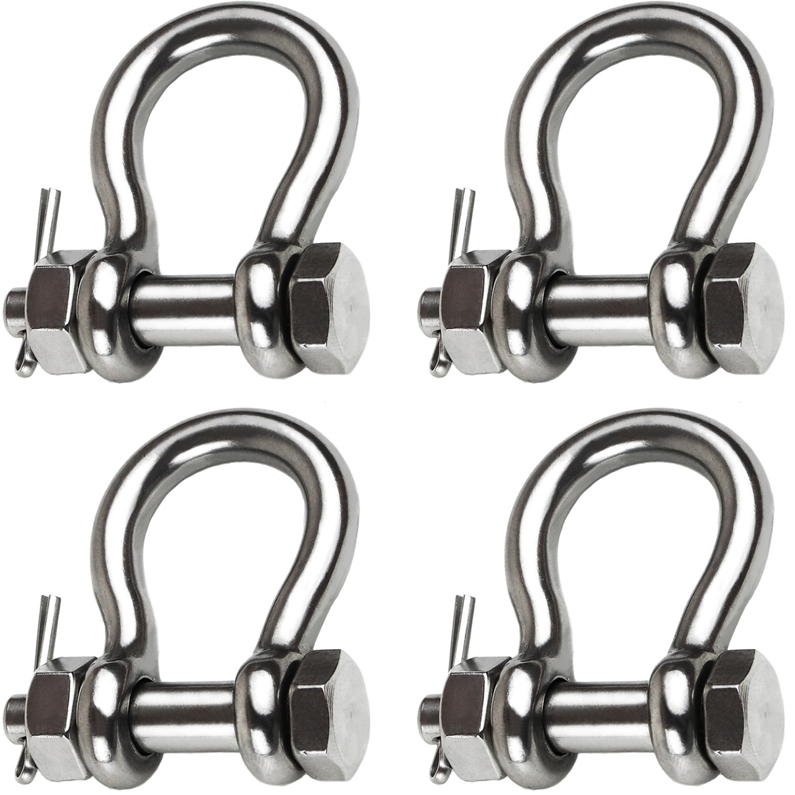 Laorde 316 Stainless Steel Shackle 5/16" Clevis 5/16 inch, Silver