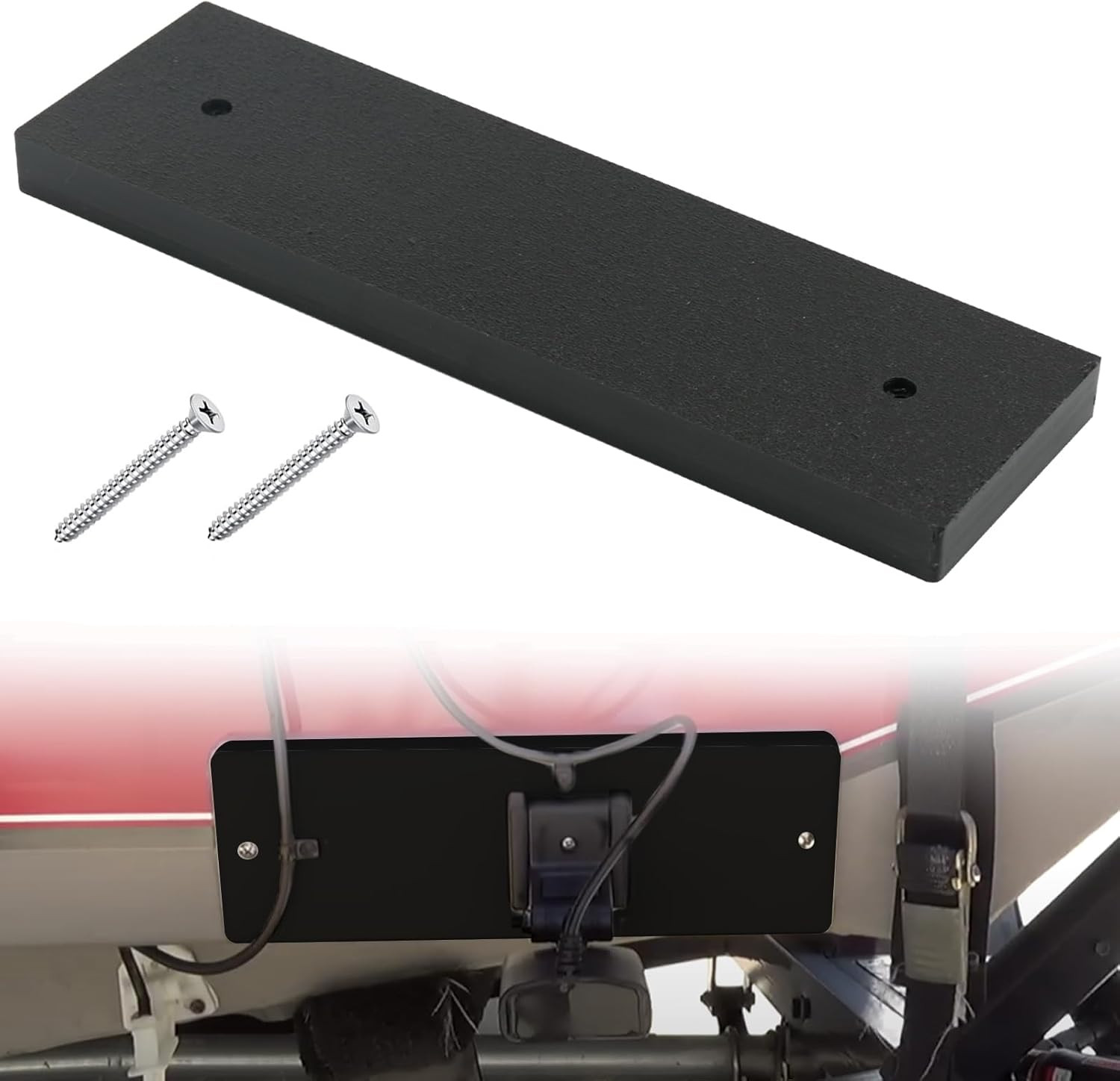 Transom Saver Mounting Plate for Fish Finder & Sonar - 12" x 3.5" x 0.75