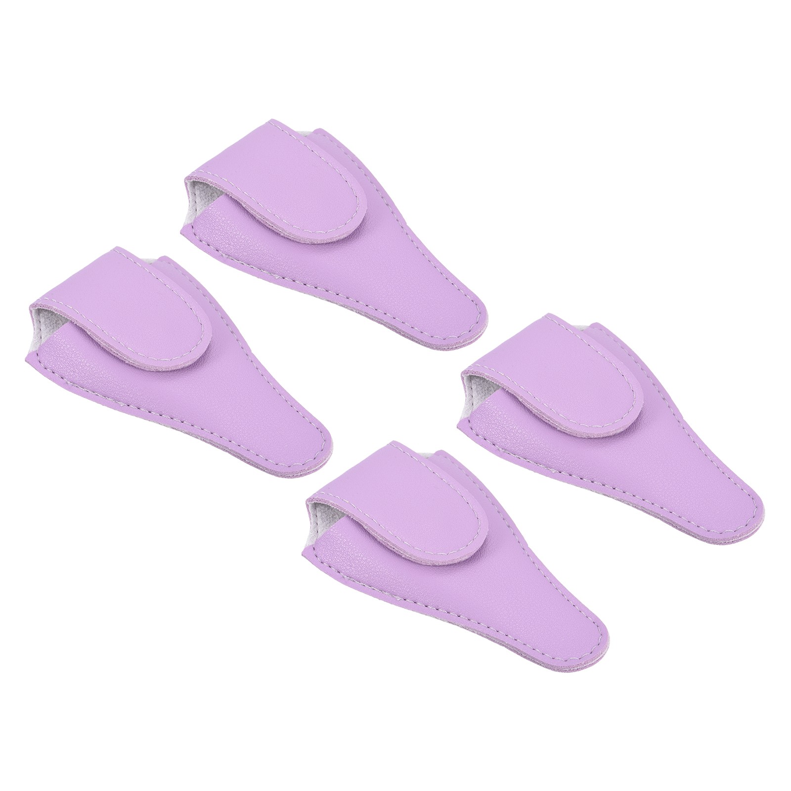 4Pcs 4.5"x2.6" PU Leather Embroidery Scissors Sheath Protective Cover, Purple