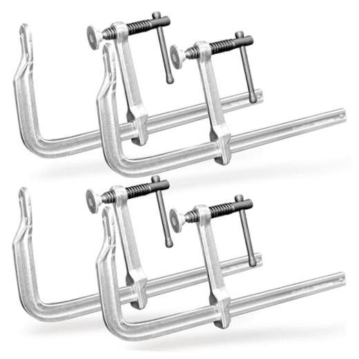 12-Inch Heavy-Duty F-Clamps for 12 x 4-3/4 Inch (300×120mm)/1,320 Lbs 4-Pack