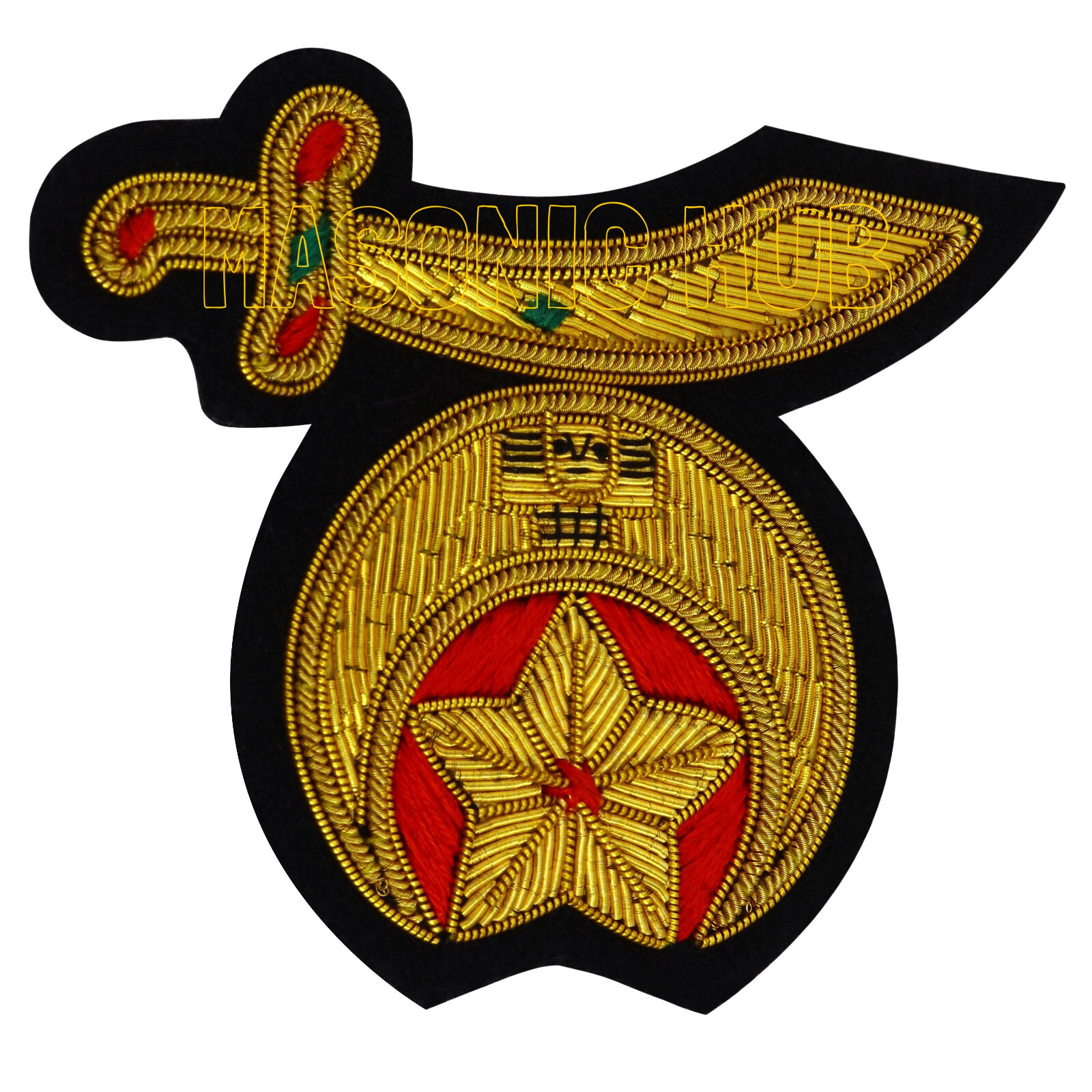 "Masonic Majesty: Handcrafted Shrine Bullion Threads Emblem" Shriner Emblem