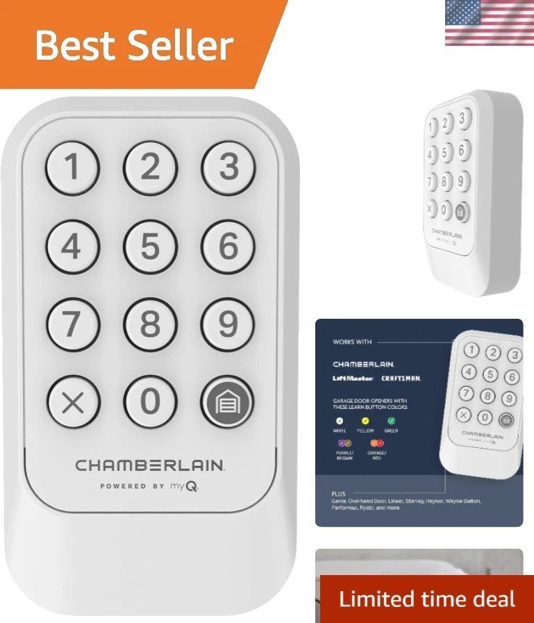 myQ Universal Wireless Garage Door Keypad - Secure & Weather-Resistant Access