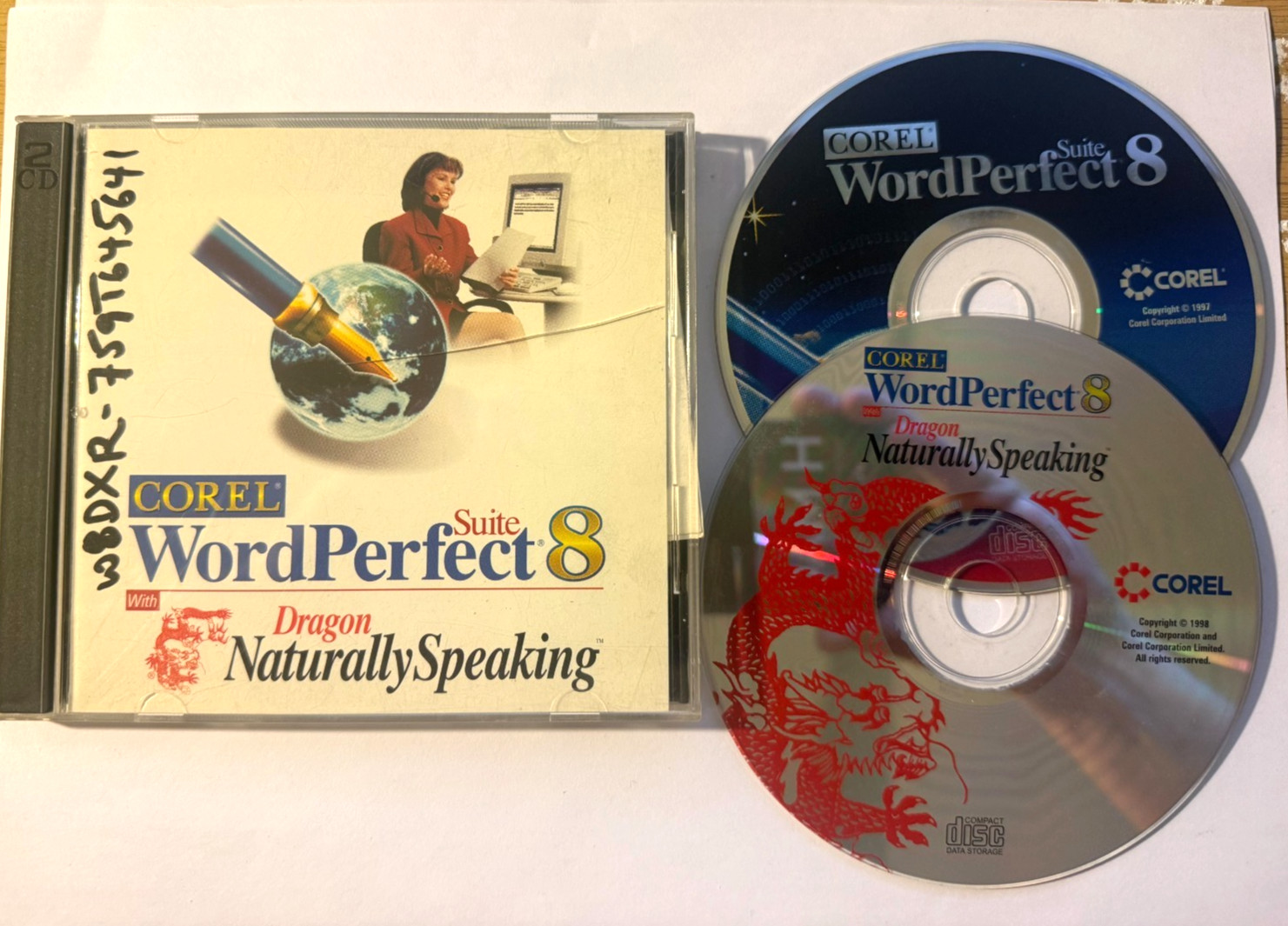 Corel Word Perfect Suite 8 w/ Dragon Naturally Speaking (Windows PC) Fast Ship