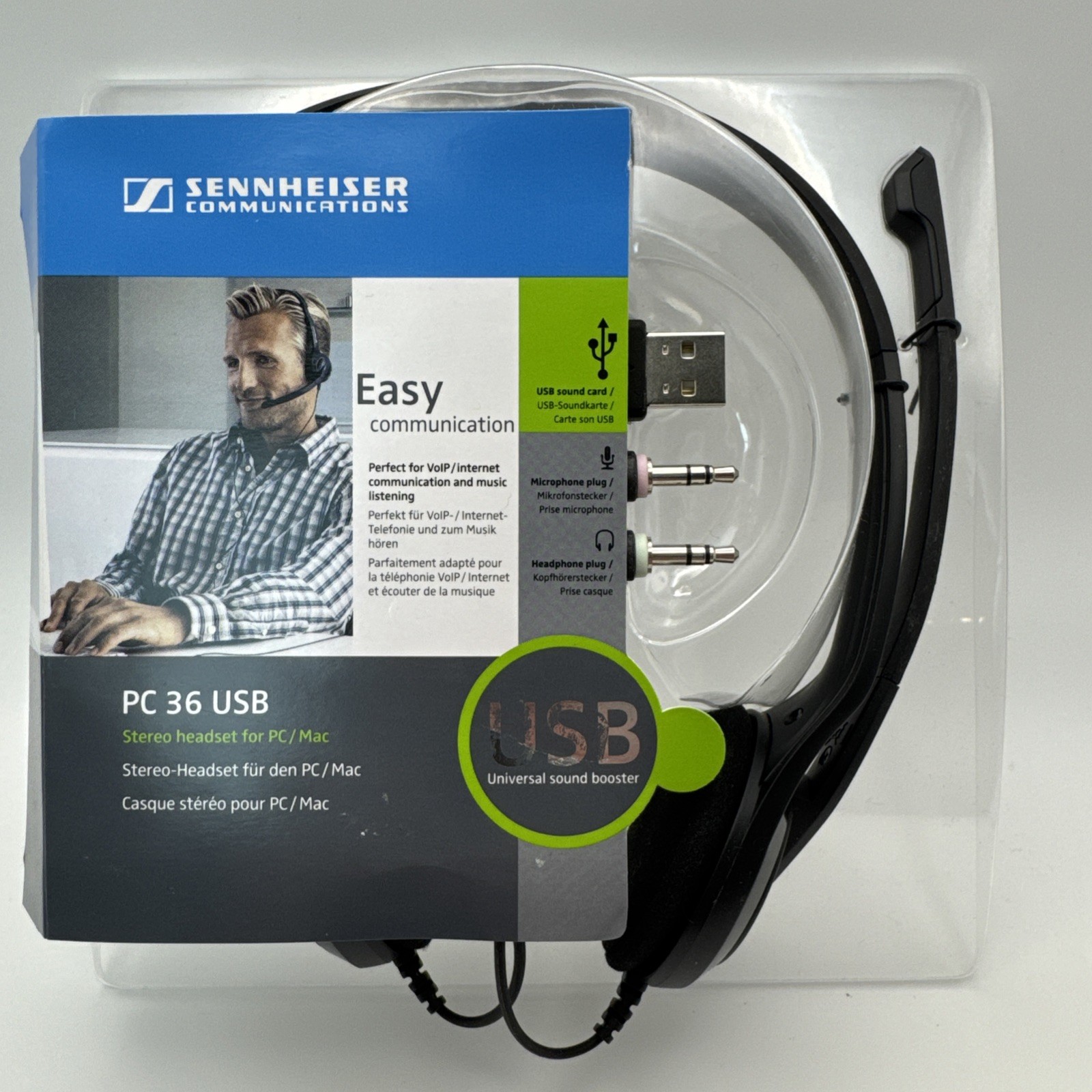 Sennheiser PC36 USB Internet Multimedia & E-Learning Headset w/ Mic
