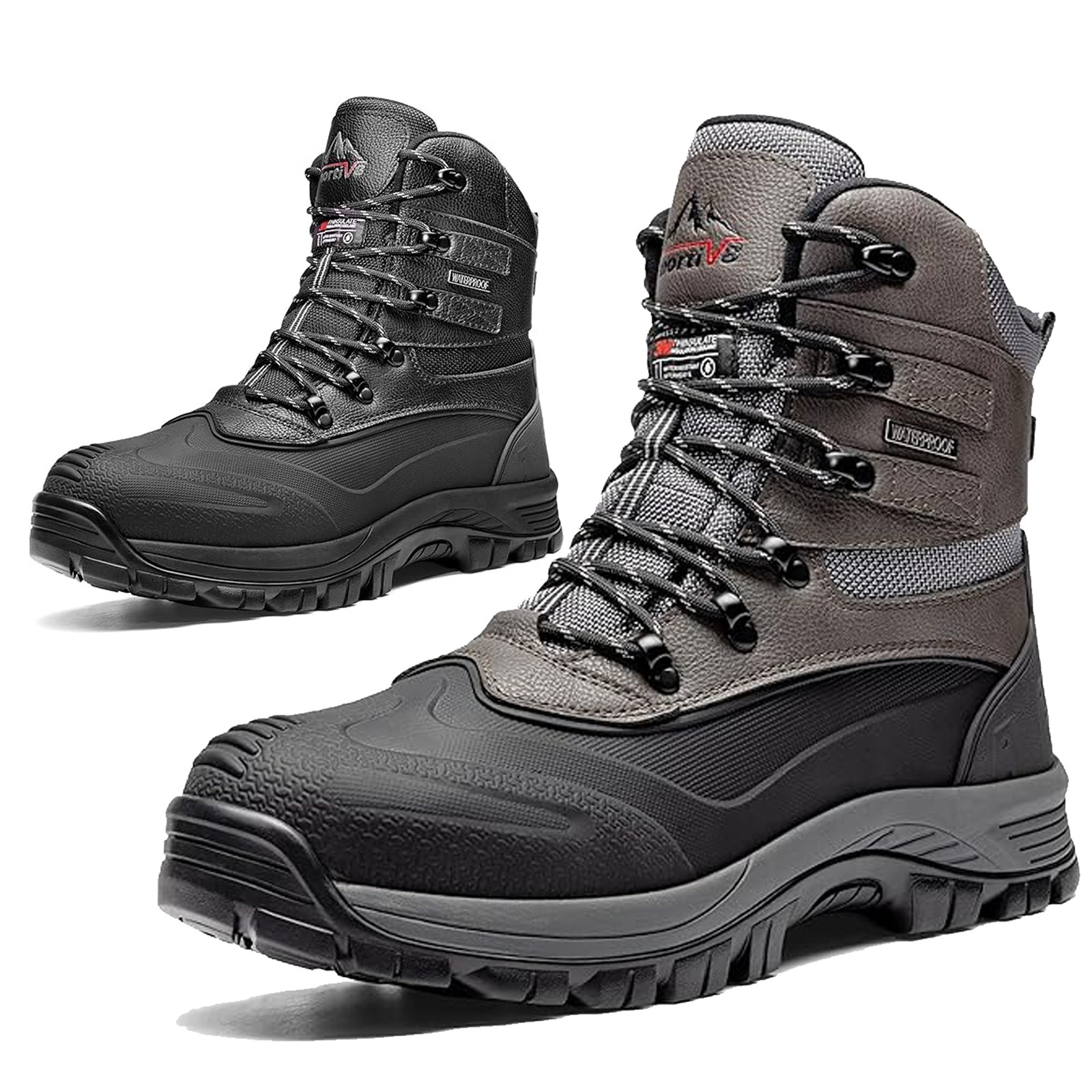 Men's Insulated Snow Hiking Boots Waterproof Outdoor Hiking Shoes Wide Size