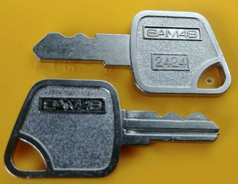 Sam4s PAIR of 2424 ECR Register ER SPS NR Series Lower Cash Drawer Keys Fits CRS