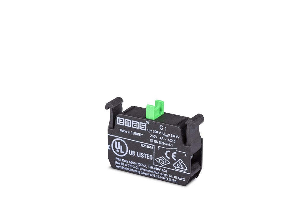 EMAS C1 Normally Open Contact Block CP CM Series 4A Rated | UK Stock