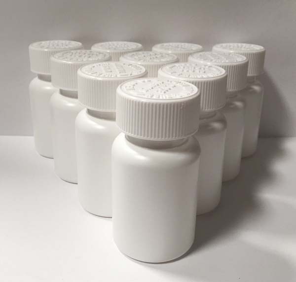 100cc / 50 Wide Mouth Round Empty Plastic White Bottle Container With 50 Caps