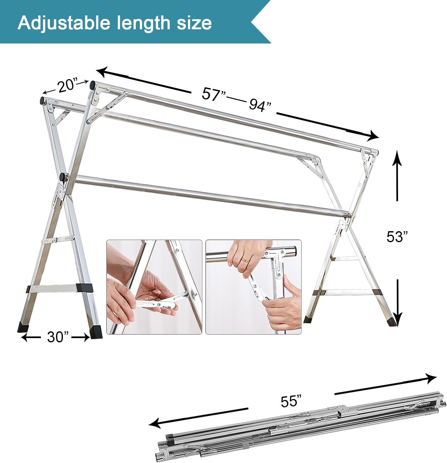 Drying Rack, Heavy Duty Stainless Steel Vertical Drying Pole