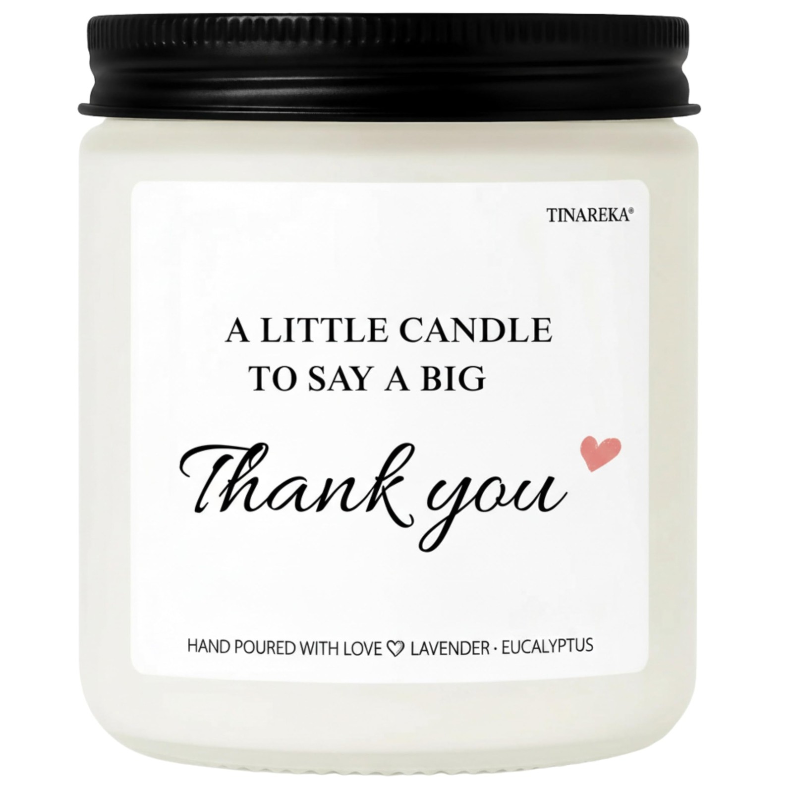 TINAREKA Thank You Candle for Women - Lavender 3.5 x 3 inches, White Frosted